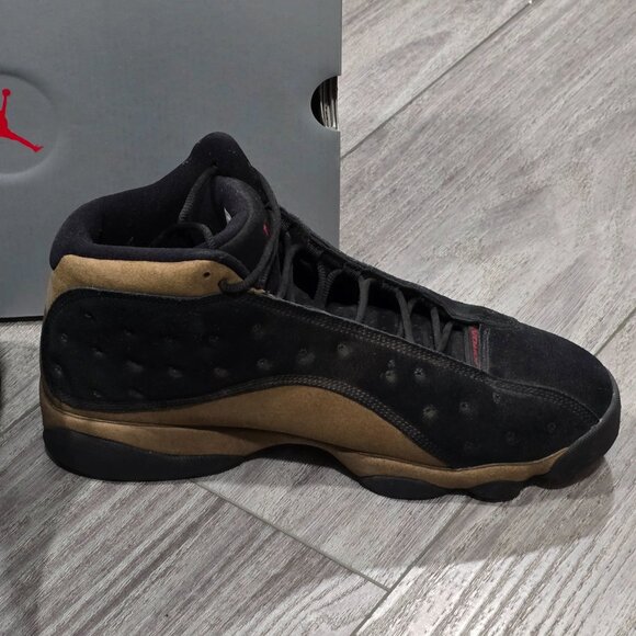 Nike AIR JORDAN 13 RETRO Black / Olive Basketball Shoes 11 Sneakers 414571 006 - Picture 2 of 9